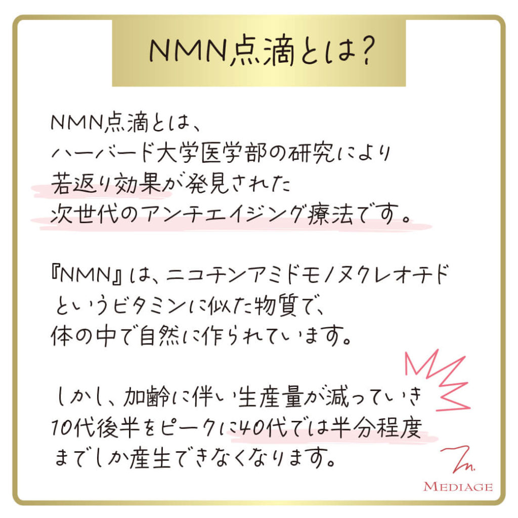 NMN,NMN点滴,老化予防,若返り,アンチエイジング