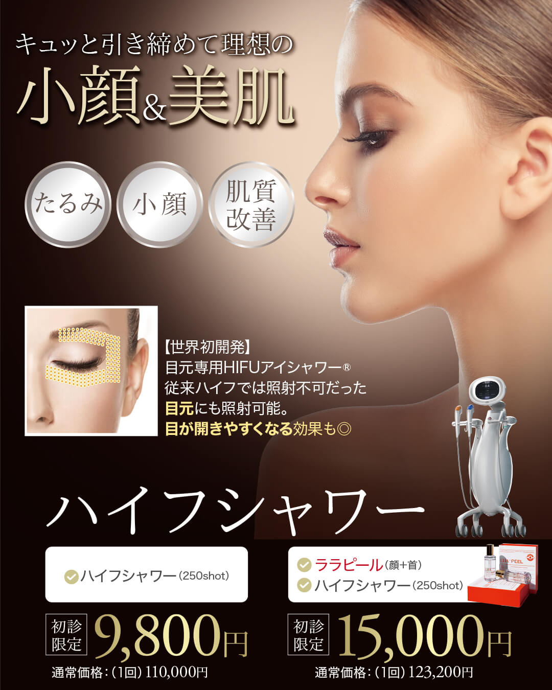 ハイフシャワー,ウルトラフォーマーMPT,医療ハイフ,HIFU,最新ハイフ,たるみ治療,小顔,若返り