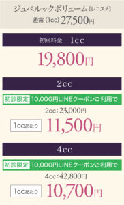 ジュベルックボリューム,レニスナ,肌再生,スキンブースター,肌育注射