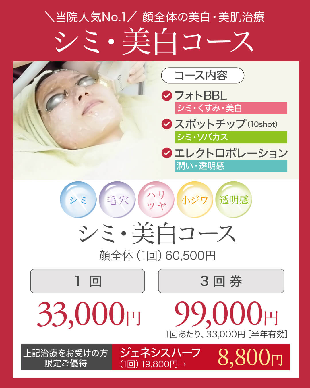 フォトフェイシャル,フォトBBL,サイトンBBL,IPL,シミ,美白