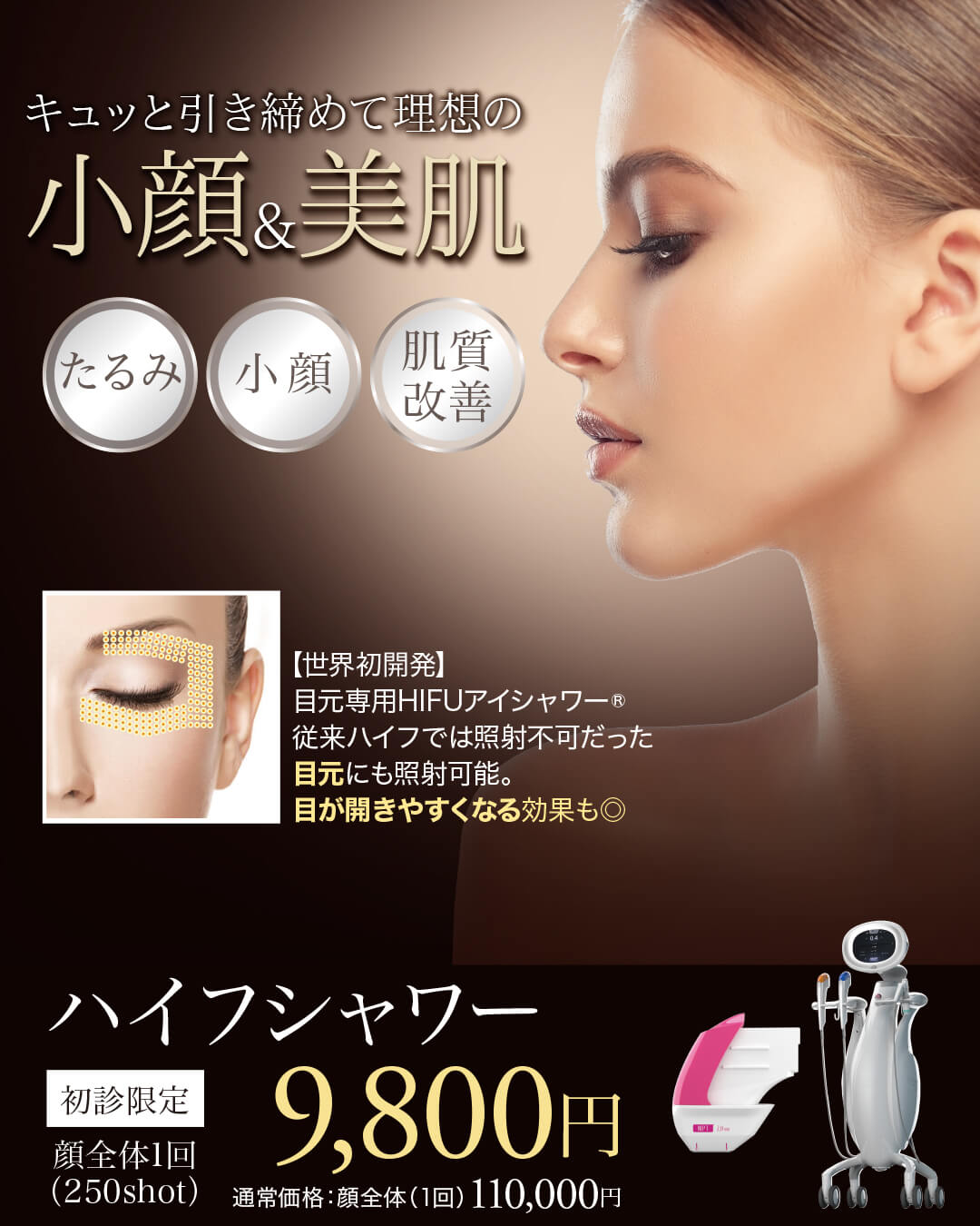 ハイフシャワー,ウルトラフォーマーMPT,医療ハイフ,HIFU,最新ハイフ,たるみ治療,小顔,若返り