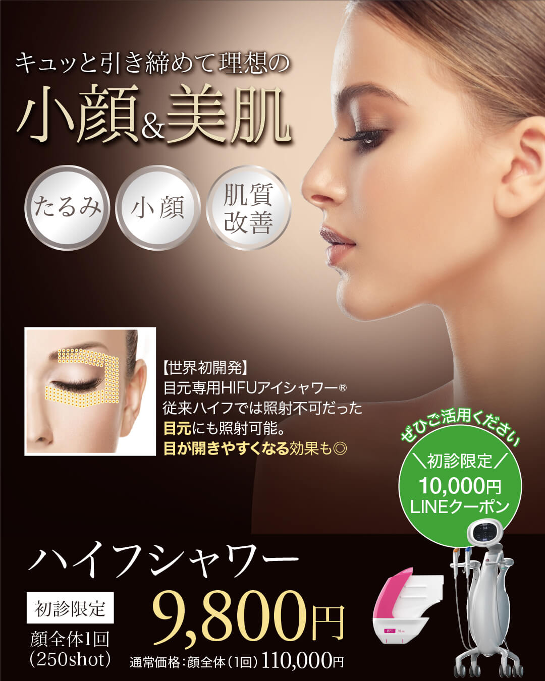 ハイフシャワー,ウルトラフォーマーMPT,医療ハイフ,HIFU,最新ハイフ,たるみ治療,小顔,若返り