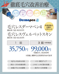 ダーマペン4,ヴェルベットスキン,コラーゲンマッサージピール,毛穴治療,ニキビ跡,