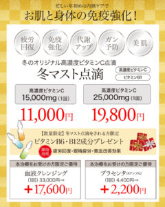 高濃度ビタミンC点滴,疲労回復,免疫力UP,抗酸化作用,抗動脈硬化作用,美白,美肌